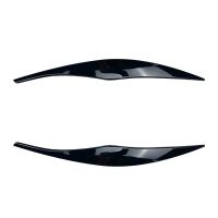 2Pcs ABS Gloss/Carbon Fiber Look Headlight Eyebrows Eyelid For BMW 3 Series 316 318 320 325 330 335 Sedan / Tou 2005-2012