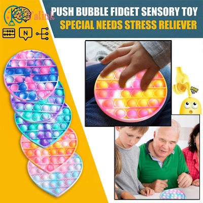 Valink Push Pop it Fidget Toy Dyeing Push Pop Pop Bubble Sensory Fidget Toy Special Needs Stress Reliever for Kid
