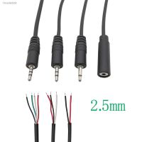 ✚▲⊕ Mono/Stereo 2.5mm Male Plug / Female Jack Audio Headphone Connector 2/3/4Pole Pin Extension Bare Wire Cable Soldering DIY Repair