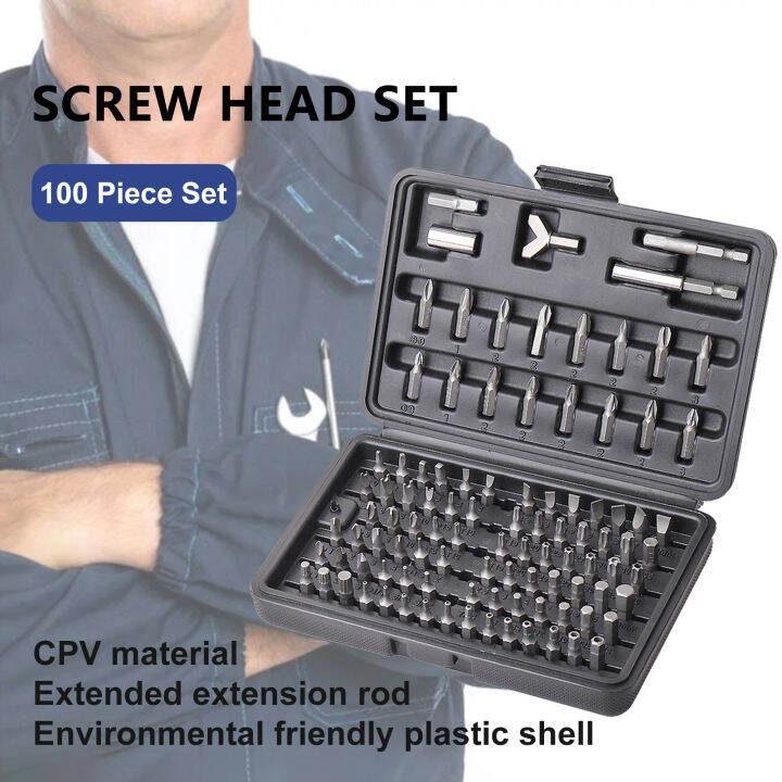 100Pcs Screwdriver Set High Hardness Oneway Cross Hexagonal Flower
