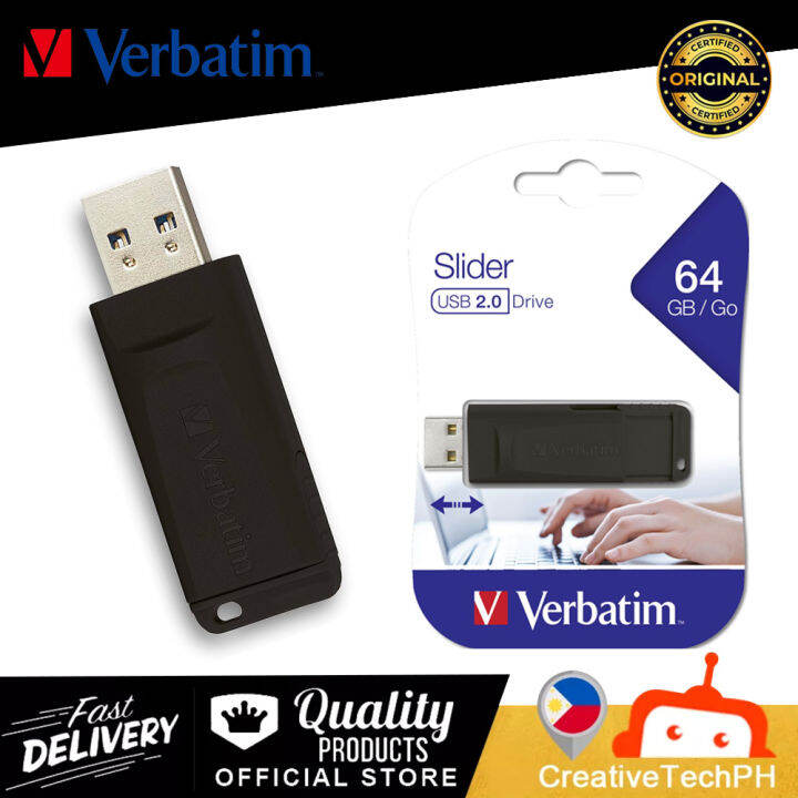 Verbatim 64GB USB 2.0 Flash Driv USB-98698 Verbatim 64GB USB2.0 Slider