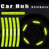 【cw】 20x Car Tire Rim Reflective Strips Sticker Skoda Fabia Logo Hub Styling Accessories 【hot】