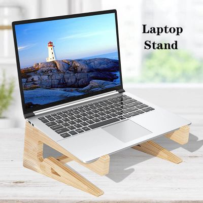 Universal Wood Laptop Stand for 10 to 17 Inch Notebook Macbook Air Pro IPad Natural Wooden Laptops Holder Bracket for Desk Laptop Stands