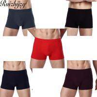 Ruizhijzg 5 pcs Mens กางเกงบ็อกเซอร์ผ้าฝ้าย Breathable Soft Trunk นักมวย