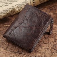 【hot】♈  Short Wallet for Men Leather Wallets with Card Holder Bifold Zip Coin Billetera Hombre Small