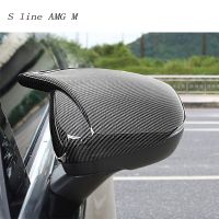 Car Styling Carbon Fiber For Mercedes Benz A Class CLA C118 W177 Rearview Mirror Frame Door Horn Covers Sticker Trim Accessories