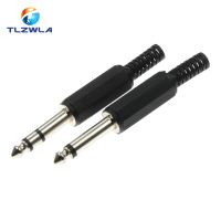 5PCS 6.35 Stereo 3 Pole / Mono 2Pole Plug 6.35mm Amplifier Microphone Plug 6.35mm jack Plug 6.5mm Audio Connector