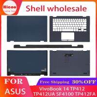 หน้าจอ LCD สำหรับแล็ปท็อปใหม่ด้านหลังปลอกสำหรับ Asus Vivobook 14 TP412 TP412UA SF4100บานพับ TP412FA ที่ฝ่ามือเคสด้านล่างบนสีฟ้าที่ครอบบานพับ