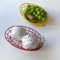 LadyCC Korean Simple Iron Fruit Basket Desktop Storage Basket Fruit Tray Kitchen Organizer