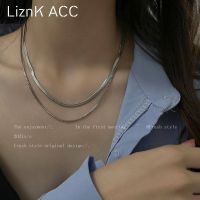 Original double layer stacked titanium steel chain snake bone chain light luxury niche design necklace for women 2023 new trendy clavicle chain