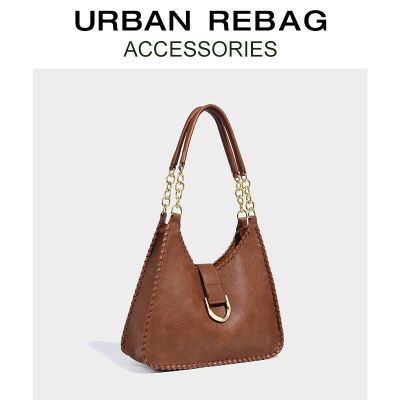 ✒ UR large-capacity commuter bag womens 2023 new autumn and winter retro one-shoulder armpit bag fashion high-end handbag