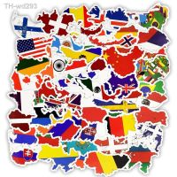 10/30/50PCS World Flag Map Stickers Aesthetic DIY Luggage Water Bottle Laptop Waterproof Graffiti Colorful Sticker Decals Packs