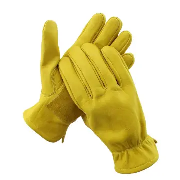 Yellow leather sales gloves motorcycle