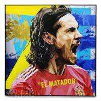 Edinson Cavani เอดิสัน คาวานี่ El Matador Manchester United แมนยู ปีศาจแดง รูปภาพ​ติด​ผนัง​ pop art พร้อมกรอบและที่แขวน นักฟุตบอล​ กรอบรูป​​