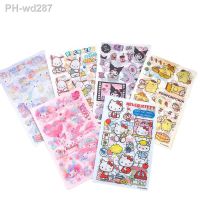 Japanese Cute Sanrio Hello Kitty Cartoon Sticker Set Cinnamoroll Kuromi Girl Heart Sticker Hand Account Sticker Color