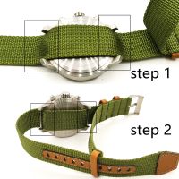 18mm 20mm 22mm Woven Nylon+Genuine Leather NATO Strap Watch Band Men Replacement Bracelet Accessories for Hamilton/Rolex/Seikoby Hs2023