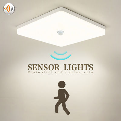 Square LED Ceiling Lamp PIR Motion Sensor Cold white Warm white 18W 24W 36W 220V 110V Smart Ceiling Lights For Foyer Hallways