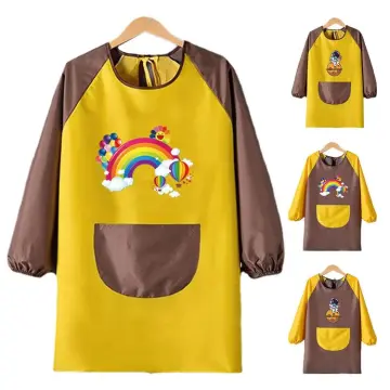 Paint Apron For Kids Long Sleeve Polyester Painting Smocks Adjustable  Waterproof Comfortable Kids Smocks With Big Pocket For