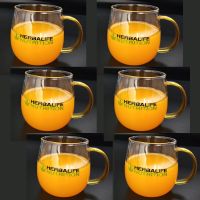 ﹍ New Wholesale Price Transparent Herbalife Nutrition Creative Heat-Resistant Square European Milk Juice Glass Cup