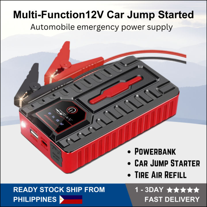 Car Jump Starter 12V Multi-Function 98800mAh Emergency Power Bank  Rechargable Battery Car Starter