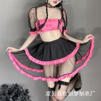 Sexy lingerie pure desire mesh see-through temptation sweet maid role play uniform suit 1484