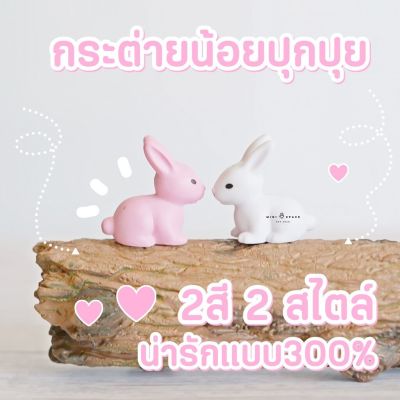 MS0009 กระต่ายจิ๋วสีขาว-สีชมพู ตุ๊กตาจิ๋วแต่งกระถาง ตุ๊กตากระต่ายน่ารัก * ถ่ายจากสินค้าจริง-จากไทย-ชุดสุดคุ้ม