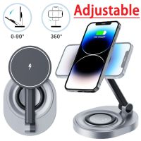 15W 2 In 1 Magnetic Wireless Charger Foldable Stand Fast Charging Station Dock For Iphone 14 13 12 Pro Max Apple Watch 8 Airpods