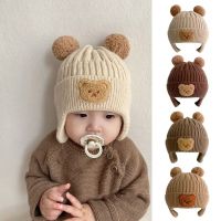 HOT♂✥✴  Winter Baby Beanie Cap Cartoon Bear Ear Protection Knitted Hat for Toddler Boys Girls Cute Korean Warm Kids Crochet Hats Gorros