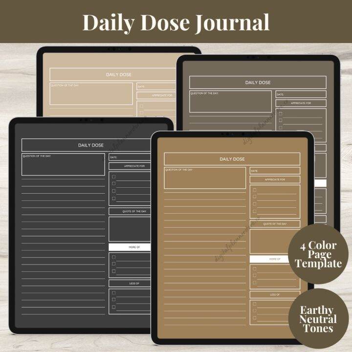 Digital Daily Dose Journal Template Digital Jurnal Harian Goodnotes
