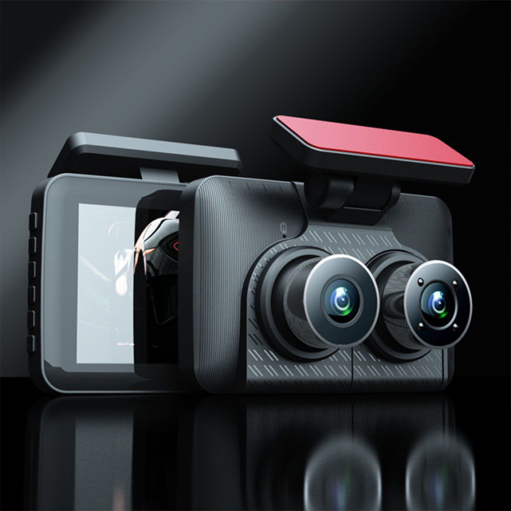 กล้องติดรถยนต์-dvr-3กล้อง4-0นิ้วความละเอียด-hd-1080p-เครื่องบันทึกวีดีโอรถกล้องหน้ารถลงทะเบียนอัตโนมัติกล้องติดรถยนต์-dvrs-พร้อมกล้อง3ทาง