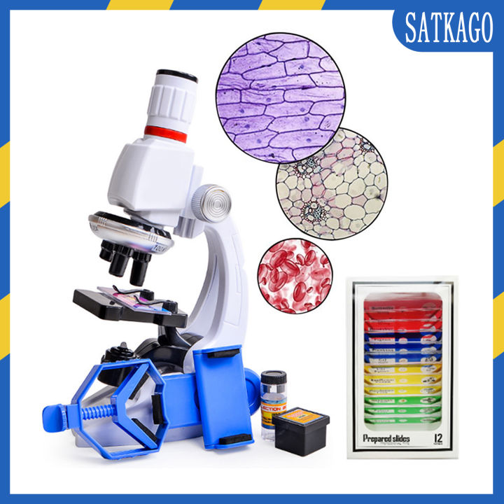 1200X Monokular Mikroskop Biologi Kit dengan Lampu Telefon Kanak-Kanak Kanak-Kanak Kanak-Kanak Sekolah Instrumen Saintifik Mainan | Lazada