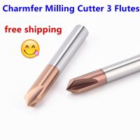 เครื่องมือลบมุม cnc Milling Cutter Carbide Corner Router Bit Chamfering End Mill Deburring Edges V Grove 90 องศา 3 ขลุ่ย