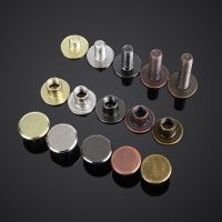 DIY 20pcs Flat Rivet Head Hardware Carbon Steel for Luggage Leather Craft or Notebook Screw Rive