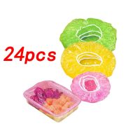 24PCS Disposable Food Cover Plastic Wrap Elastic Food Lids For Fruit Bowls Cups Caps Storage Kitchen Fresh Keeping Saver Bag