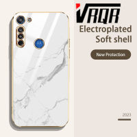 VRQR สำหรับ Motorola MOTO G8 MOTO G8 Plus MOTO G8 Play MOTO G8 Power เคสโทรศัพท์ 6DStraight ขอบชุบหินอ่อนสายคล้องซิลิโคนนิ่มหรูหราคุณภาพสูงดีไซน์ใหม่ป้องกันใหม่