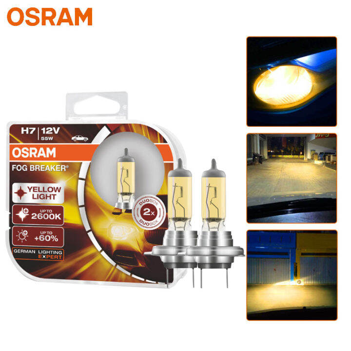 OSRAM Fog Breaker H7 H3 H4 H1 H8 H11 H16 9005 9006 12V 55W 2600K ...