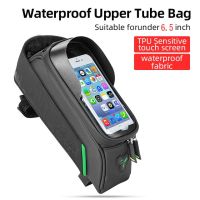 0291bk 6.5 inch ROCKBROS Bike Bag Front Phone Bicycle Bag For Bicycle Tube Waterproof Touch Screen Saddle Package For 6.5Inch Bike Accessories