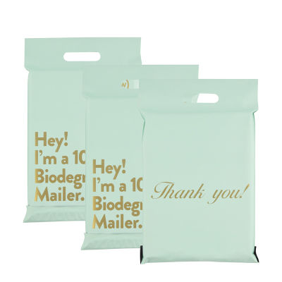 100ชิ้น100 ย่อยสลายได้ Courier กระเป๋า Eco Courier กระเป๋าจดหมายกันน้ำ Poly Mailers Self Seal พลาสติก Mailing Envelope Bag