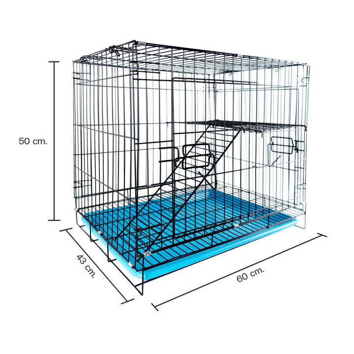 กรงแมว-2-ชั้น-กรงสัตว์เลี้ยง-กรงเหล็ก-กรงแมว-กรงสุนัข-กรงหมาพับได้-cat-cage-สำหรับแมว-กระต่าย-พับเก็บได้-abele