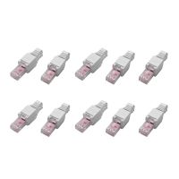 10 X เครื่องมือที่เชื่อมต่อเครือข่าย RJ45 CAT6 LAN สายเคเบิลยูทีพีปลั๊กไม่มีเครื่องมือ Cat5สายเคเบิลเสริมสายเคเบิลติดตั้ง Cat7 LWK3825การ์ดเชื่อมต่อเครือข่าย