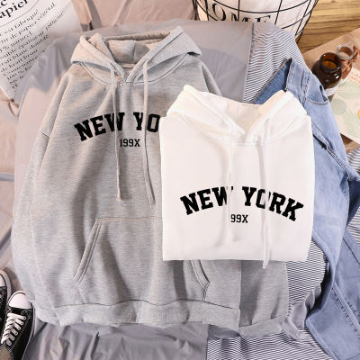 Female 2021 New Warm Hoodies Lady Autumn Tops NEW Sweatshirts Velvet Winter Womens NEW YORK Printing Hooded Hoodies