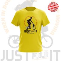 (All sizes are in stock)   [Stock ready] [Stock ready] Microfiber!! Baju Basic Lipat Folding Bicycle T-shirt Folding Bicycle Unisex  (You can customize the name and pattern for free)