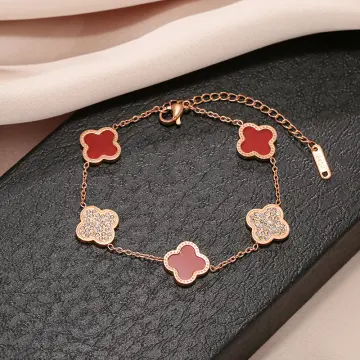 Rose Gold Four Leaf Clover Bracelet – LexLets Jewellery