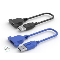 Kabel ekstensi USB 3.0/USB 2.0 kabel adaptor pria ke Wanita dengan dudukan Panel sekrup untuk PC komputer industri