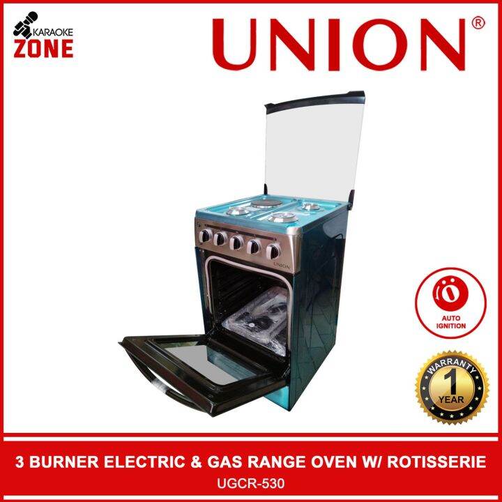 Union UGCR 530 / Electric & Gas Range / 3 Burners with Auto ignition