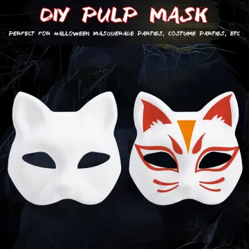 5 Pcs blank white masks Therian Mask Cat Masks Face Accessories Costume  Adults