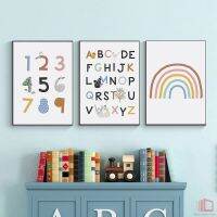 ☽ โปสเตอร์ตัวอักษร ABC ไม่มีกรอบรูปสําหรับตกแต่งผนังบ้าน