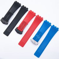 Suitable For Red Blue Black 28x22mm Silicone Rubber Watchband Tag Strap Breathable Band Soft Watch band CARRERA Heuer Bracelet