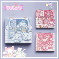 อะนิเมะ Sanrio My Melody กระจก Cinnamoroll น่ารักความงามหอพักนักศึกษาแบบพกพาสองด้านพับกระจกแต่งหน้าของเล่น Girls