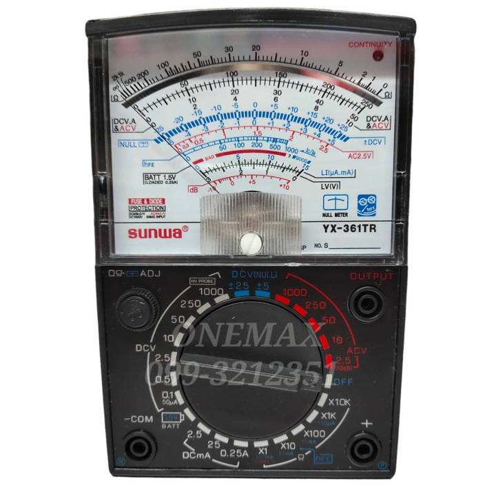 มัลติมิเตอร์เข็ม-sunwa-yx-361tr-มัลติมิเตอร์แบบอนาล็อก-มิเตอร์วัดไฟแบบเข็ม-sunwa